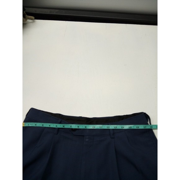 Haggar Dress Pants Classic Fit Flat Stretch Blue Mens Size 34 x 32 - Picture 3 of 5